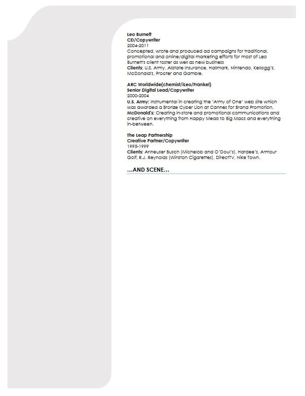 A resume is shown with the title of an article.